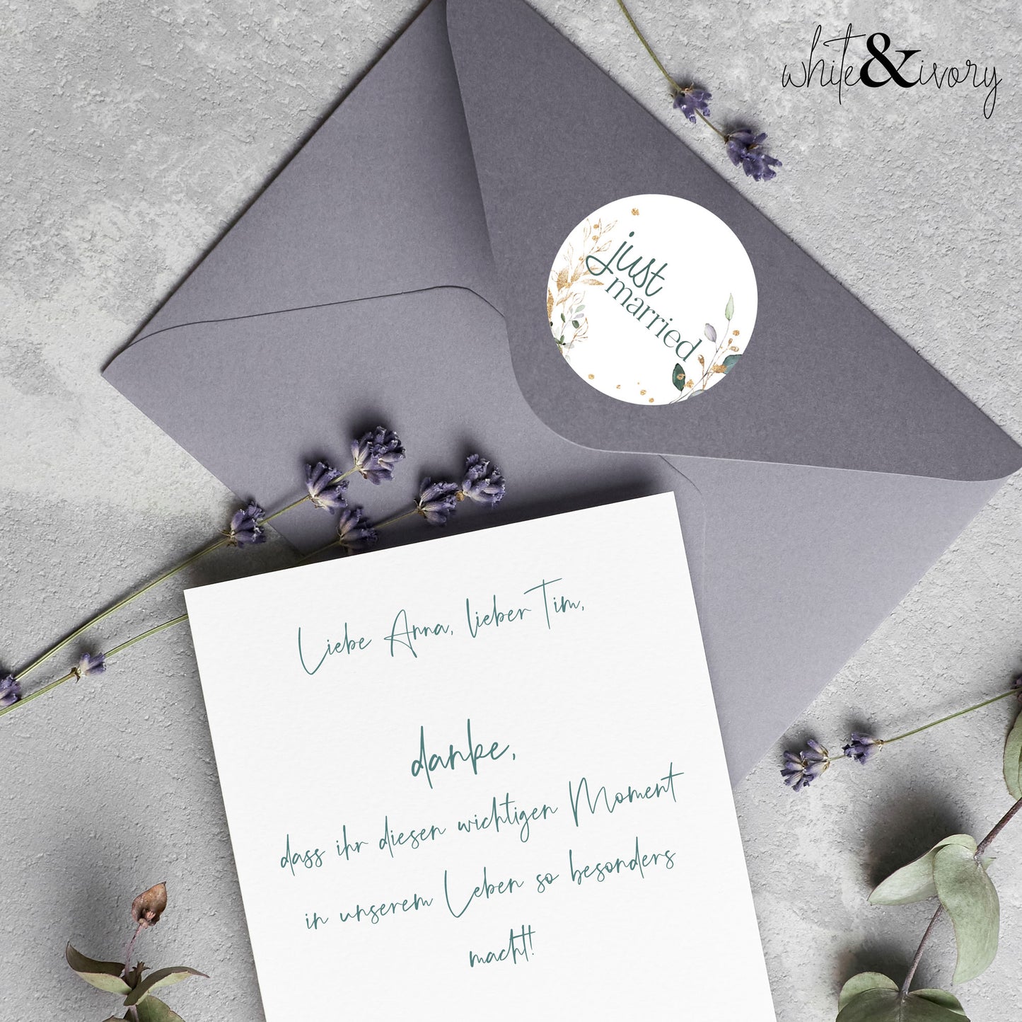Aufkleber "just married"