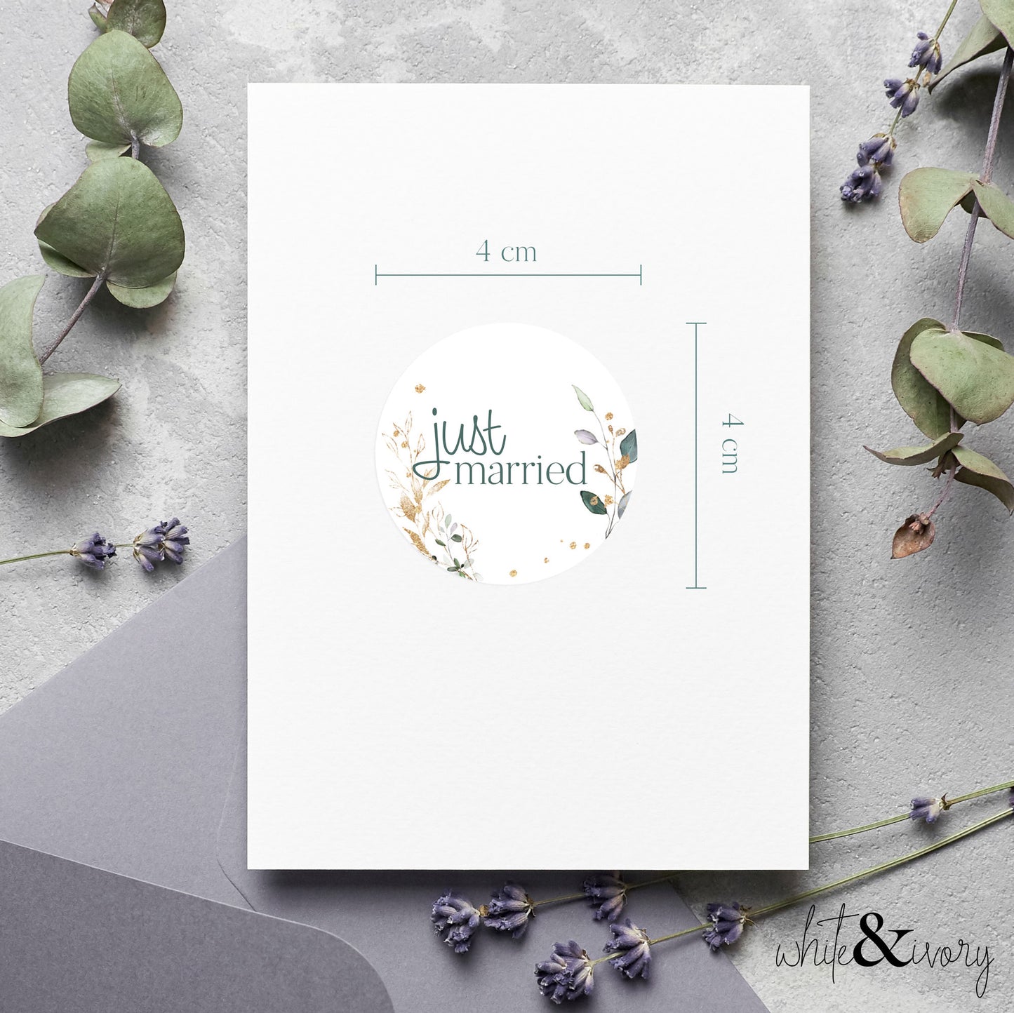 Aufkleber "just married"