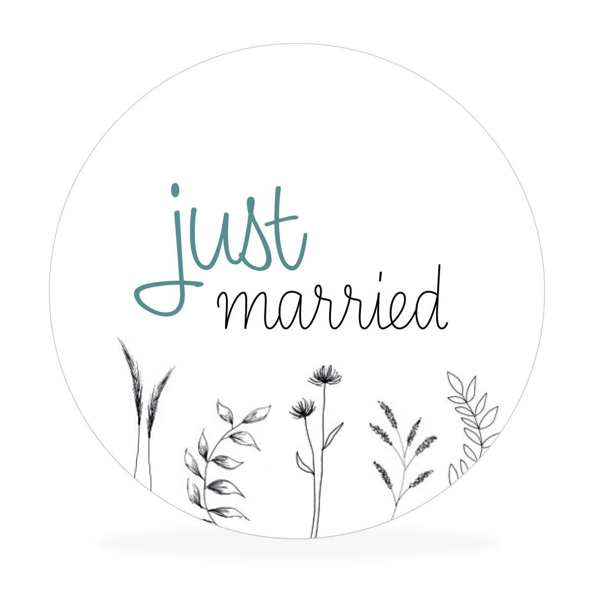Aufkleber "just married"
