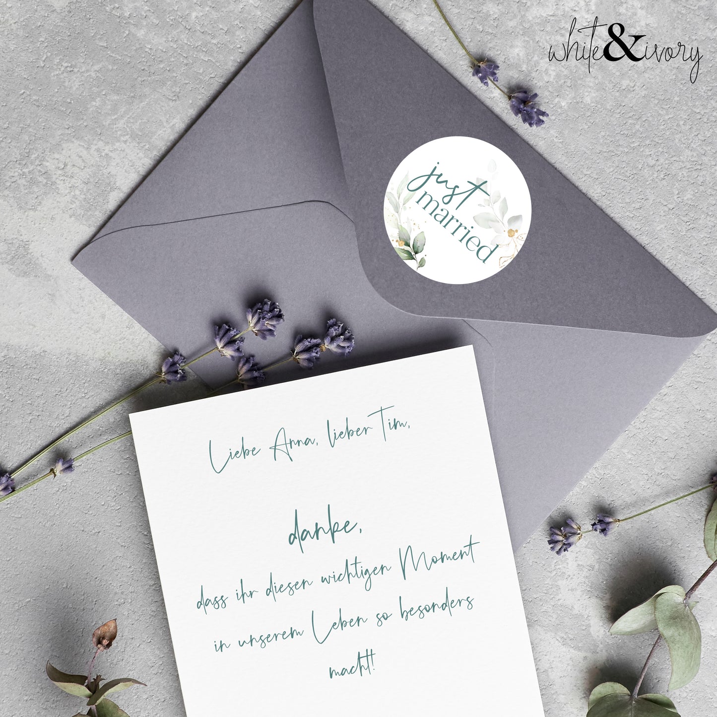 Aufkleber "just married"