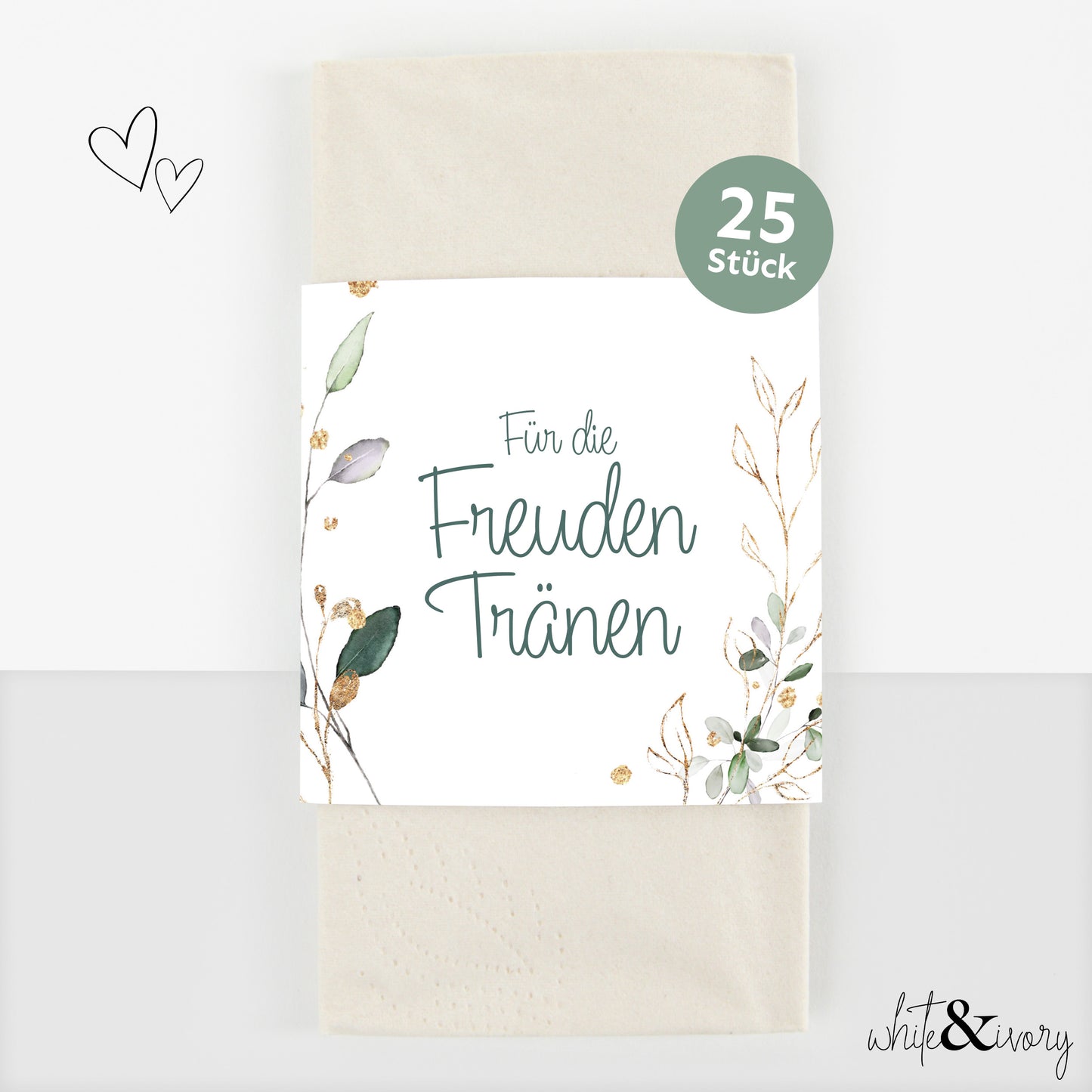 Taschentuch Banderole für Freudentränen - floral