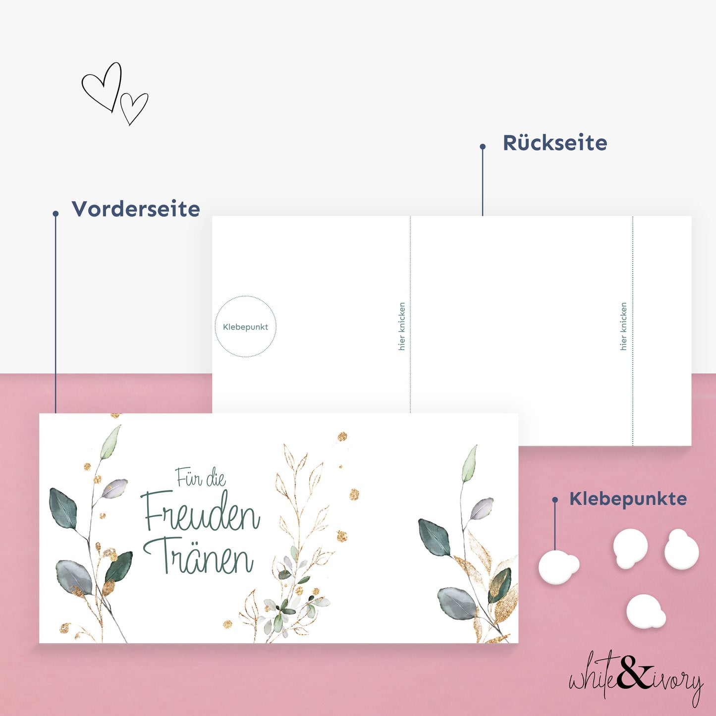 Taschentuch Banderole für Freudentränen - floral
