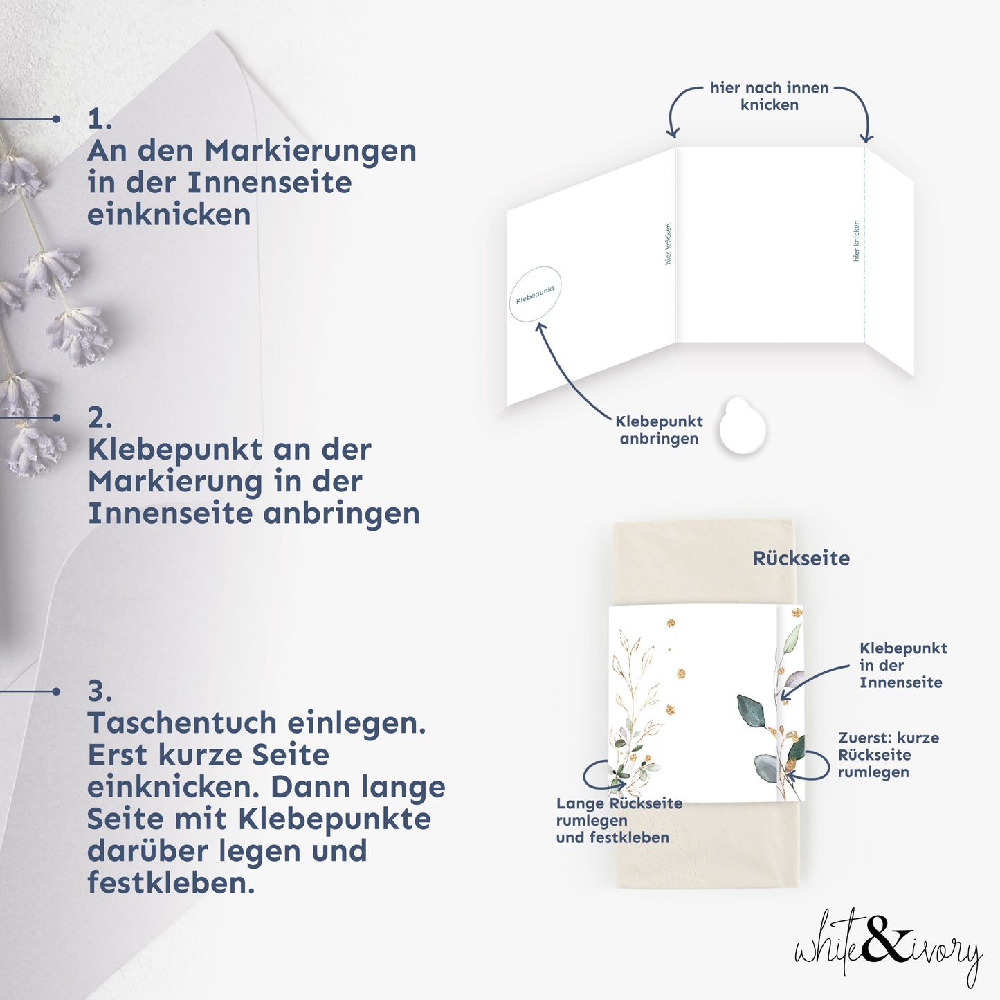 Taschentuch Banderole für Freudentränen - floral