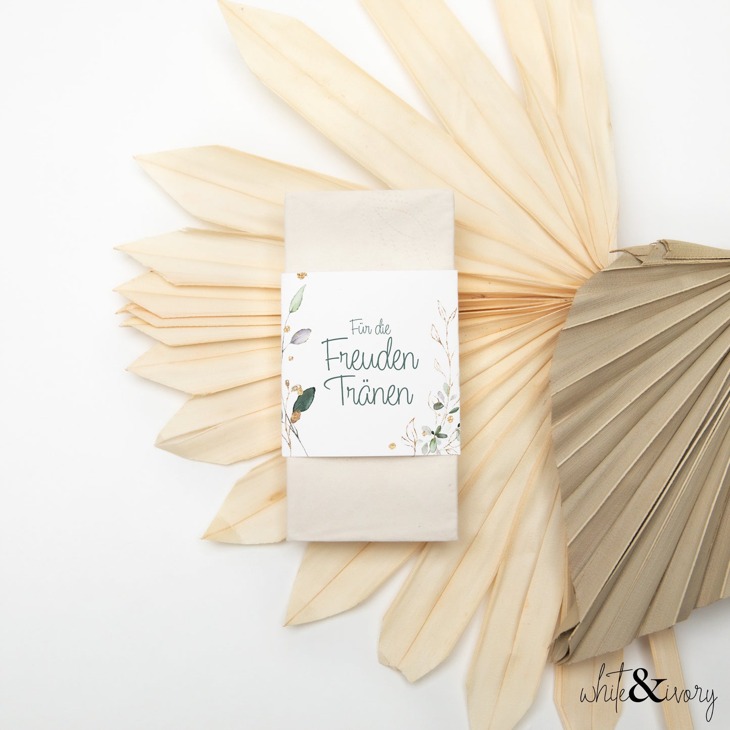 Taschentuch Banderole für Freudentränen - floral