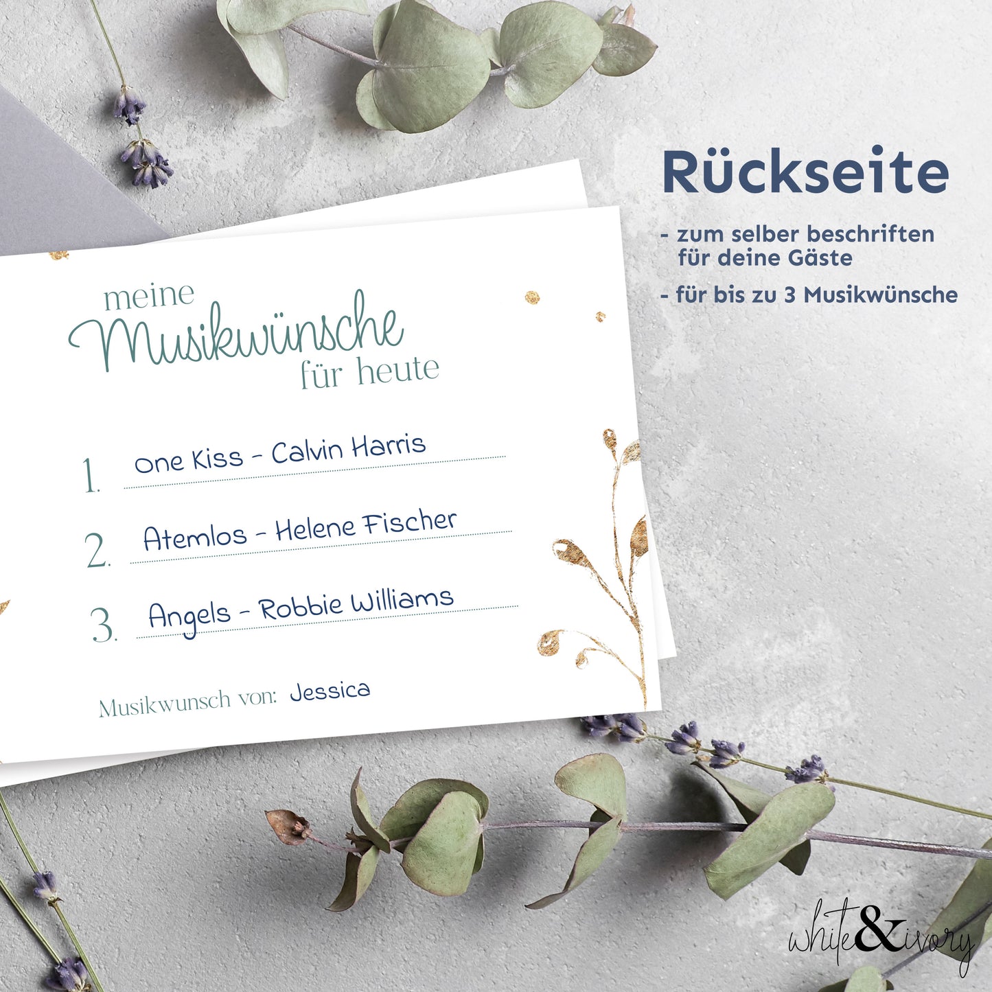 Musikwunschkarte - floral