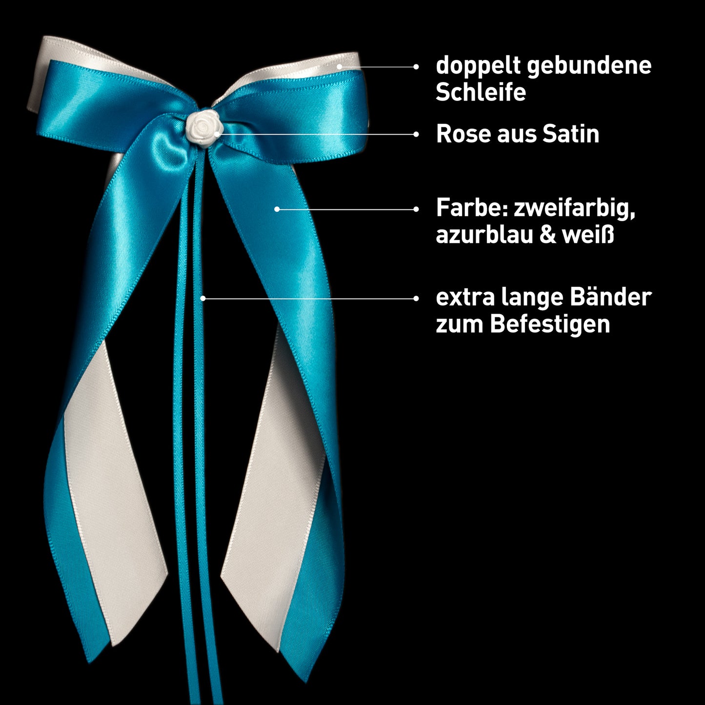 Autoschleifen - azur & weiß