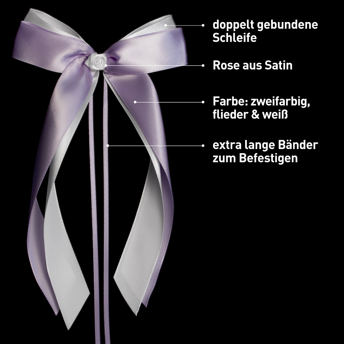 Autoschleifen - flieder & weiß
