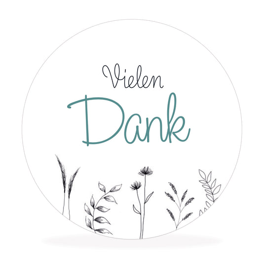 Aufkleber "vielen Dank"