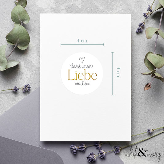 Aufkleber "lasst unsere Liebe wachsen"