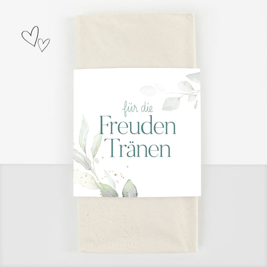 Taschentuch Banderole für Freudentränen - eukalyptus türkis