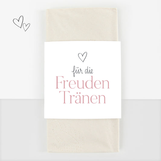 Taschentuch Banderole für Freudentränen - herz rosa