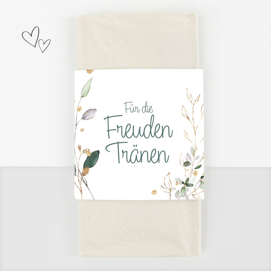 Taschentuch Banderole für Freudentränen - floral
