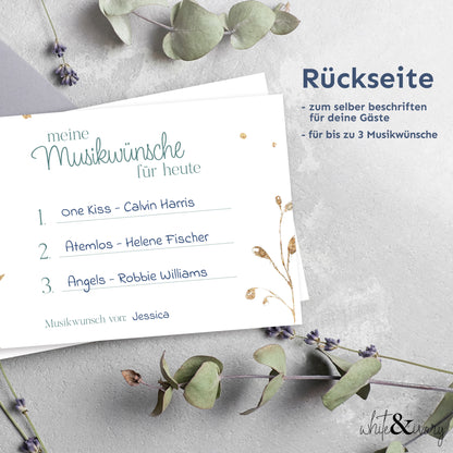 Musikwunschkarte - floral