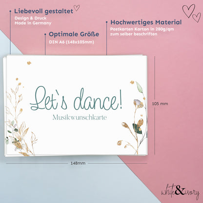 Musikwunschkarte - floral