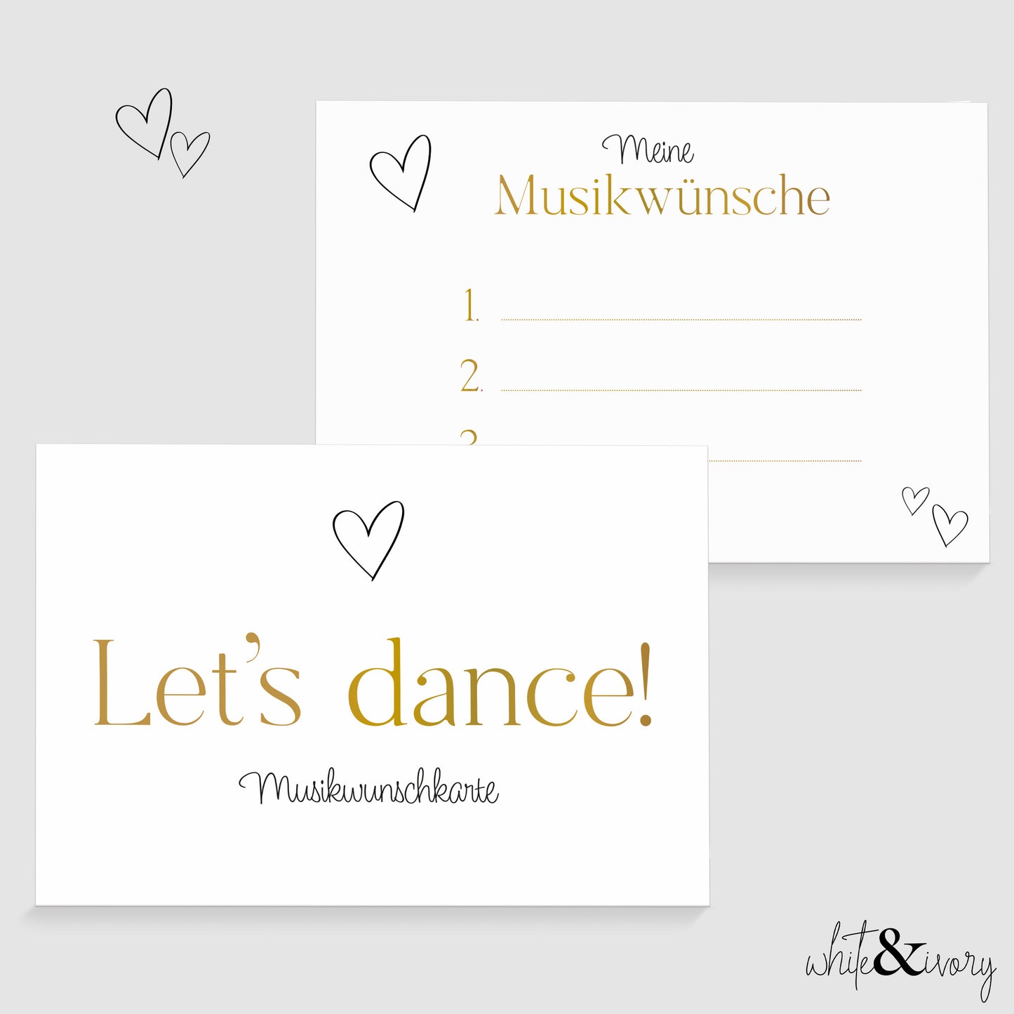 Musikwunschkarte - Herz gold