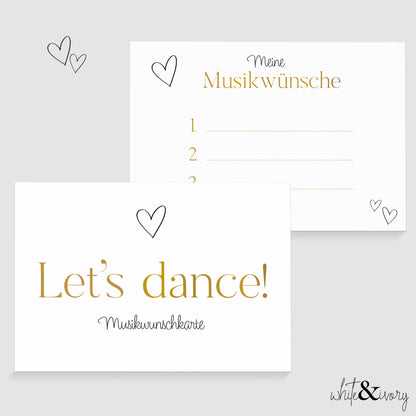 Musikwunschkarte - Herz gold