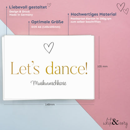 Musikwunschkarte - Herz gold