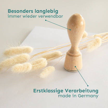 Holzstempel "Schön, dass du da bist"