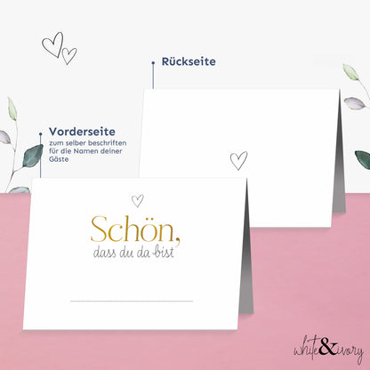 Platzkarte - herz gold